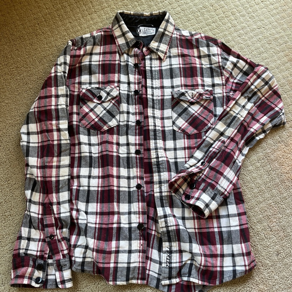 Ezekiel brand white red and black flannel size M!